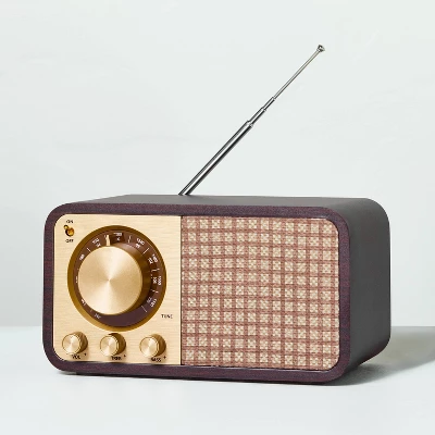 Small Wood Finish With Brass Retro Radio - Hearth & Hand™ With Magnolia 2 Small Wood Finish With Brass Retro Radio - Hearth & Hand™ With Magnolia - Image 2