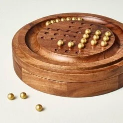 Wood And Brass Marble Solitaire - Hearth & Hand™ With Magnolia -Home Decoration GUEST 06964f79 d90e 4ffd 8c53 b5c4d3906baa