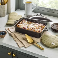 Ceramic Wavy Edge Baking Dish Brown - Hearth & Handâ„¢ With Magnolia