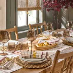 Set Of 4 Fall Plaid Cloth Napkins Burgundy/Brown - Hearth & Handâ„¢ With Magnolia