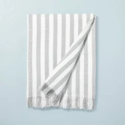 Clipped Stripe Dobby Throw Blanket - Hearth & Hand™ With Magnolia -Home Decoration GUEST 10a39fdf 546b 43d8 b831 0408b3240adc