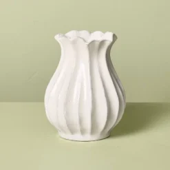 Pleated Ceramic Vase Sour Cream - Hearth & Hand™ With Magnolia -Home Decoration GUEST 10bf56cb 8613 4d24 8f7b e012c4529faa