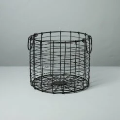 Round Wire Storage Basket With Handles Black - Hearth & Hand™ With Magnolia -Home Decoration GUEST 120e63a7 77b2 4fd8 a437 cab6653b0a86