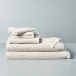 Microstripe Terry Cotton Bath Linens Taupe - Hearth & Hand™ With Magnolia -Home Decoration GUEST 13e9335a de88 40ad 9488 747fe536691a