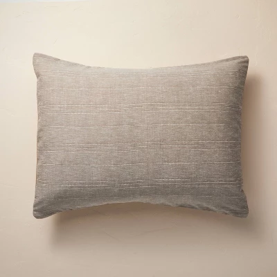 3pc Heathered Stripe Duvet Cover Bedding Set Brown - Hearth & Hand™ With Magnolia 4 3pc Heathered Stripe Duvet Cover Bedding Set Brown - Hearth & Hand™ With Magnolia - Image 4