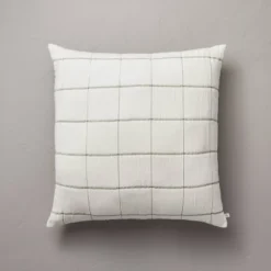 26"x26" Grid Lines Matelassé Euro Bed Pillow - Hearth & Hand™ With Magnolia -Home Decoration GUEST 1cfc430c 3527 48f7 9177 6aa536143abe