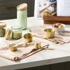 4pc Stainless Steel Measuring Cups Vintage Brass Finish - Hearth & Handâ„¢ With Magnolia