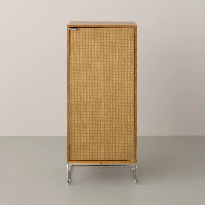 Wood And Fabric Vinyl Decorative Storage Cabinet - Hearth & Hand™ With Magnolia 2 Wood And Fabric Vinyl Decorative Storage Cabinet - Hearth & Hand™ With Magnolia - Image 2