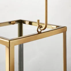 Square Metal & Glass Pillar Candle Lantern - Hearth & Hand™ With Magnolia -Home Decoration GUEST 24966467 9c7c 4826 9a4c abbcf6598992