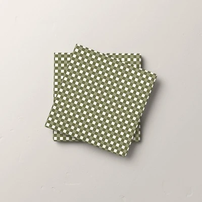 16ct Gingham Paper Beverage Napkins Green - Hearth & Hand™ With Magnolia 3 16ct Gingham Paper Beverage Napkins Green - Hearth & Hand™ With Magnolia - Image 3