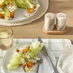 3pc Marble Salt And Pepper Shakers Warm Beige - Hearth & Handâ„¢ With Magnolia