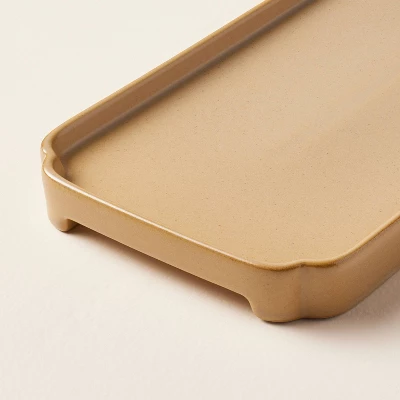 6"x11" Ceramic Bathroom Tray Honey Brown - Hearth & Hand™ With Magnolia: Stoneware Vanity Organizer 2 6"x11" Ceramic Bathroom Tray Honey Brown - Hearth & Hand™ With Magnolia: Stoneware Vanity Organizer - Image 2