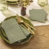 16ct Gingham Paper Beverage Napkins Green - Hearth & Hand™ With Magnolia