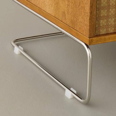 Wood And Fabric Vinyl Decorative Storage Cabinet - Hearth & Hand™ With Magnolia 4 Wood And Fabric Vinyl Decorative Storage Cabinet - Hearth & Hand™ With Magnolia - Image 4