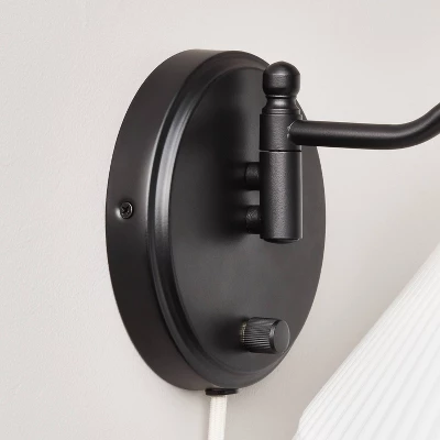 Milk Glass Solid Wall Sconce Black/White - Hearth & Hand™ With Magnolia 4 Milk Glass Solid Wall Sconce Black/White - Hearth & Hand™ With Magnolia - Image 4