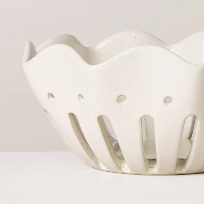 Large Wavy Edge Berry Bowl Sour Cream - Hearth & Hand™ With Magnolia 2 Large Wavy Edge Berry Bowl Sour Cream - Hearth & Hand™ With Magnolia - Image 2