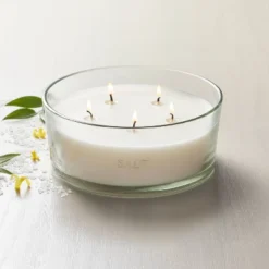 5-Wick Clear Glass Salt Knob-Lid Jar Candle 28oz - Hearth & Hand™ With Magnolia: Soy Blend, 40hr Burn Time