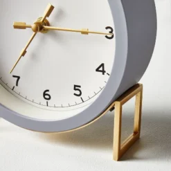 Round Decorative Tabletop Clock - Gray/Brass - Hearth & Hand™ With Magnolia -Home Decoration GUEST 4ba99be4 ddf9 4ffe bc0a 2bd14c6dcd79