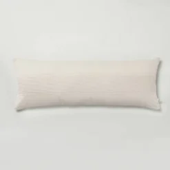 16"x42" Slub Center Stripe Oversized Lumbar Bed Pillow - Hearth & Hand™ With Magnolia -Home Decoration GUEST 59c94da2 2910 417b 9717 22b1103abb33