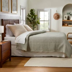 Microstripe Matelassé Coverlet - Hearth & Hand™ With Magnolia -Home Decoration GUEST 5b91dd5e 99a7 4ba8 840e 26e86a998f37 1