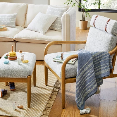 Heathered Stripe Tasseled Woven Throw Blanket - Hearth & Hand™ With Magnolia 1 Heathered Stripe Tasseled Woven Throw Blanket - Hearth & Hand™ With Magnolia