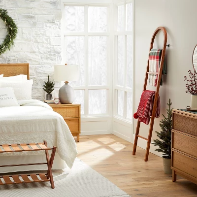 6' Arched Wood Throw Blanket Ladder Brown - Hearth & Hand™ With Magnolia 1 6' Arched Wood Throw Blanket Ladder Brown - Hearth & Hand™ With Magnolia