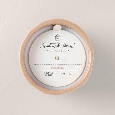 Speckle-Faceted Ceramic Pampas Jar Candle Brown/White 6oz - Hearth & Hand™ With Magnolia 2 Speckle-Faceted Ceramic Pampas Jar Candle Brown/White 6oz - Hearth & Hand™ With Magnolia - Image 2