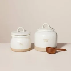 12oz Stoneware Crock Coffee Canister With Scoop Cream/Clay - Hearth & Hand™ With Magnolia 5 12oz Stoneware Crock Coffee Canister With Scoop Cream/Clay - Hearth & Hand™ With Magnolia -Home Decoration GUEST 65b7994c a1eb 4670 b20b ff3df4965168