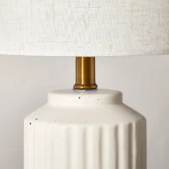 Fluted Ceramic Table Lamp Cream (Includes LED Light Bulb) - Hearth & Hand™ With Magnolia -Home Decoration GUEST 68a1d6df 8d6b 4e93 8aa2 642fd3c5d97d