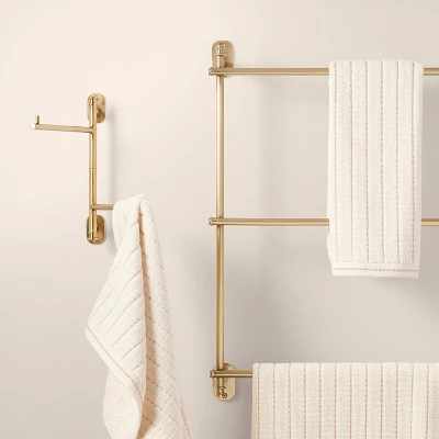 Wall-Mounted Brass Ladder Towel Rack Antique Finish - Hearth & Hand™ With Magnolia 4 Wall-Mounted Brass Ladder Towel Rack Antique Finish - Hearth & Hand™ With Magnolia - Image 4