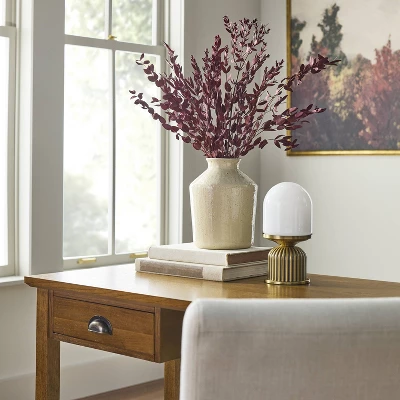 Brass Fluted And Frosted Glass Accent Table Lamp Brass/White - Hearth & Hand™ With Magnolia 2 Brass Fluted And Frosted Glass Accent Table Lamp Brass/White - Hearth & Hand™ With Magnolia - Image 2