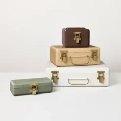 5" Small Metal Box Set With Brass Hardware Brown - Hearth & Hand™ With Magnolia -Home Decoration GUEST 6df7a57d 3e25 4fad 8684 ad431b2274ec