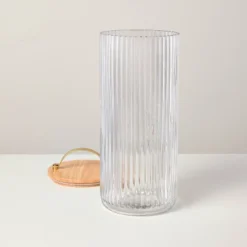 Fluted Glass Storage Canister With Wood Lid - Hearth & Hand™ With Magnolia 8 Fluted Glass Storage Canister With Wood Lid - Hearth & Hand™ With Magnolia -Home Decoration GUEST 6f094c21 d65b 4804 a471 6ebf9ae370a4