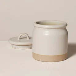 Dry Goods Stoneware Crock Canister Warm Gray/Clay - Hearth & Hand™ With Magnolia -Home Decoration GUEST 783827b2 e2af 4d5b acc8 84432284eebb