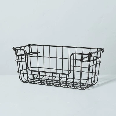Stacking Wire Storage Basket Matte Black - Hearth & Hand™ With Magnolia 4 Stacking Wire Storage Basket Matte Black - Hearth & Hand™ With Magnolia - Image 4