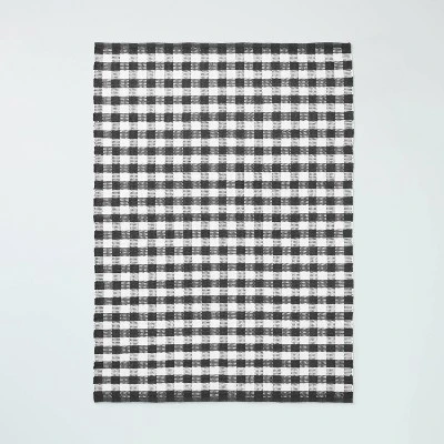 Textured Gingham Indoor/Outdoor Woven Area Rug Dark Gray/Cream - Hearth & Hand™ With Magnolia 5 Textured Gingham Indoor/Outdoor Woven Area Rug Dark Gray/Cream - Hearth & Hand™ With Magnolia - Image 5