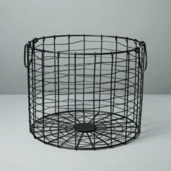 Round Wire Storage Basket With Handles Black - Hearth & Hand™ With Magnolia -Home Decoration GUEST 89271918 20ca 45a0 9c44 39bb0a31b0f0