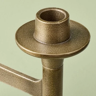 3ct Taper Brass Candelabra - Hearth & Hand™ With Magnolia 2 3ct Taper Brass Candelabra - Hearth & Hand™ With Magnolia - Image 2