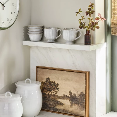 12oz Scalloped Edge Ceramic Mug With Foot Sour Cream - Hearth & Hand™ With Magnolia 1 12oz Scalloped Edge Ceramic Mug With Foot Sour Cream - Hearth & Hand™ With Magnolia