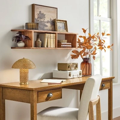 Rattan Accent Table Lamp (Includes LED Light Bulb) Brass/Brown - Hearth & Hand™ With Magnolia 1 Rattan Accent Table Lamp (Includes LED Light Bulb) Brass/Brown - Hearth & Hand™ With Magnolia