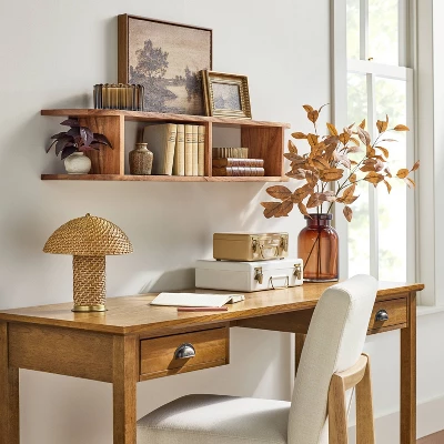 Rattan Accent Table Lamp (Includes LED Light Bulb) Brass/Brown - Hearth & Hand™ With Magnolia 2 Rattan Accent Table Lamp (Includes LED Light Bulb) Brass/Brown - Hearth & Hand™ With Magnolia - Image 2