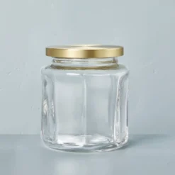 Sculpted Glass Canister Clear/Brass - Hearth & Hand™ With Magnolia -Home Decoration GUEST 915af183 2194 4587 ac6b 1c8b82b24702