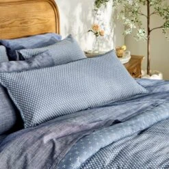 14"x36" Block Pattern Oblong Throw Pillow Blue - Hearth & Hand™ With Magnolia