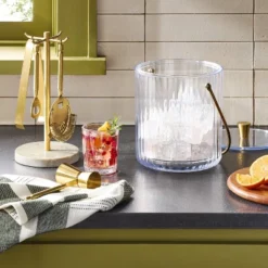 5pc Brass Bar Tool Set With Stand - Hearth & Handâ„¢ With Magnolia: Stainless Steel Barware, Farmhouse Style