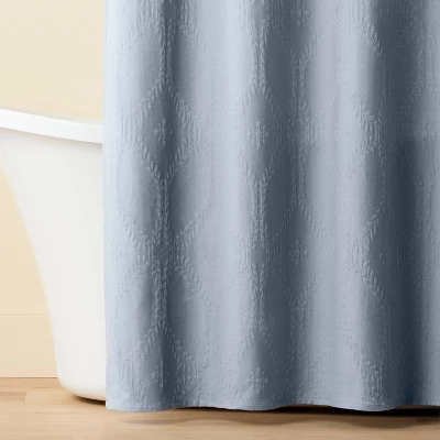 Trellis Pattern Shower Curtain Washed Blue - Hearth & Hand™ With Magnolia 1 Trellis Pattern Shower Curtain Washed Blue - Hearth & Hand™ With Magnolia