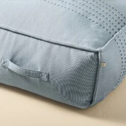 44"x22"x10 Rib Stripe Woven Chambray Outdoor Patio Cushioned Bench Blue - Hearth & Hand™ With Magnolia -Home Decoration GUEST 9d60275c b9a9 4ec1 9ed9 2707c956cba3