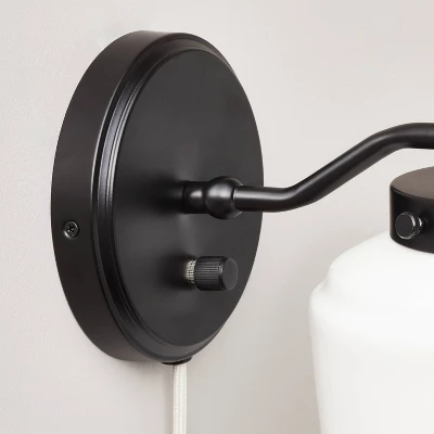 Milk Glass Solid Wall Sconce Black/White - Hearth & Hand™ With Magnolia 3 Milk Glass Solid Wall Sconce Black/White - Hearth & Hand™ With Magnolia - Image 3