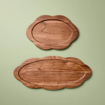 Wood Scallop Oval Tray - Hearth & Hand™ With Magnolia 3 Wood Scallop Oval Tray - Hearth & Hand™ With Magnolia - Image 3