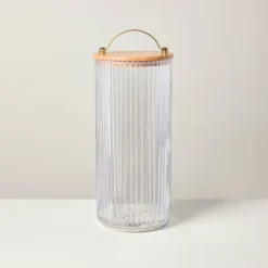 Fluted Glass Storage Canister With Wood Lid - Hearth & Hand™ With Magnolia 9 Fluted Glass Storage Canister With Wood Lid - Hearth & Hand™ With Magnolia -Home Decoration GUEST c2d62f25 20cc 41ee a01c 6ec4ad4d3699
