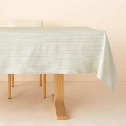 Textured Stripe Rectangular Woven Tablecloth Sage Green - Hearth & Hand™ With Magnolia -Home Decoration GUEST c3a01842 e96b 47be ad99 0a36d4393dc6
